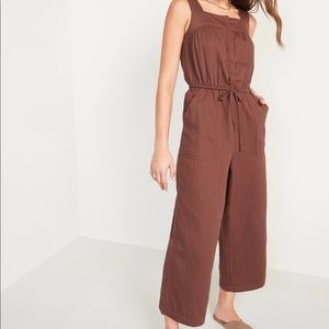 NWT Old Navy Tie Waist Twill Jumpsuit